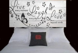 Live, Love, Laugh - Up-Cycled Pallet Wood Art -Head Board