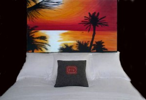 Sun Set - Up-Cycled Pallet Wood Art Head Board